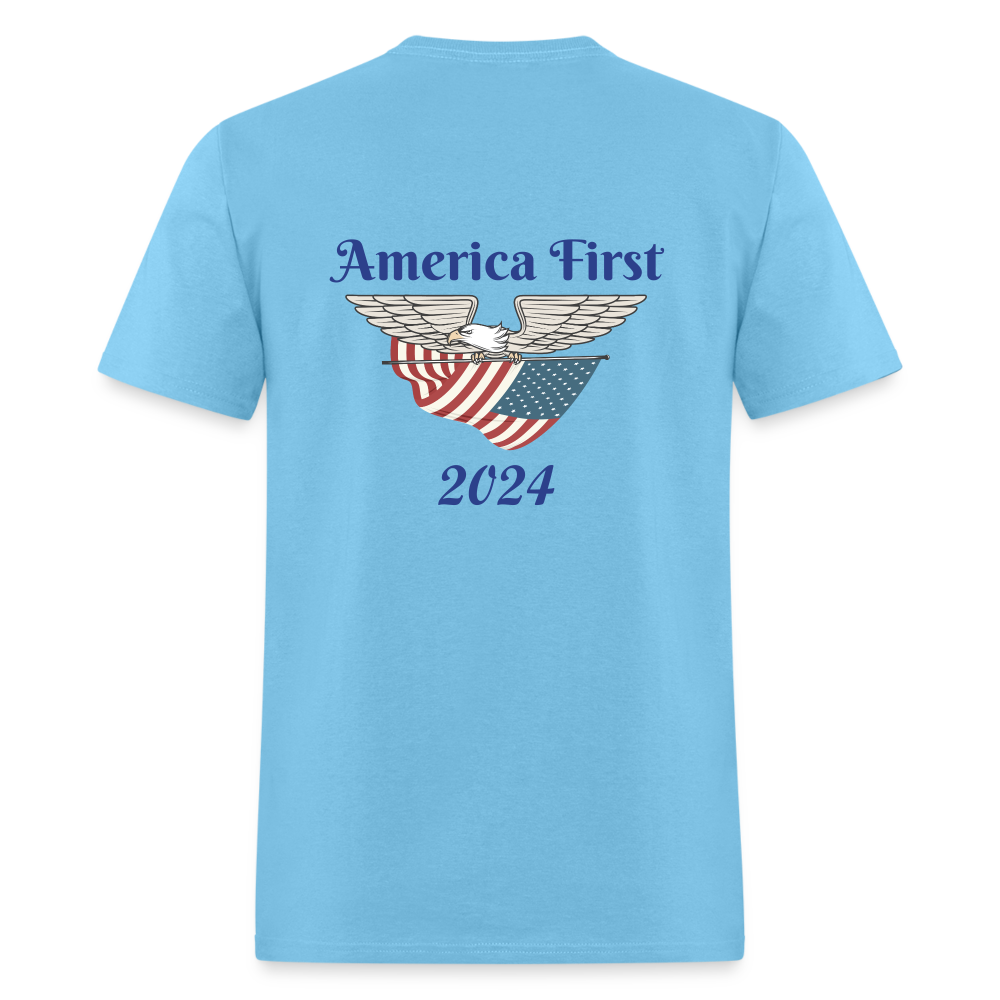 SIE CAPS "AMERICA FIRST 2024" Fruit of the Loom T-Shirt - aquatic blue