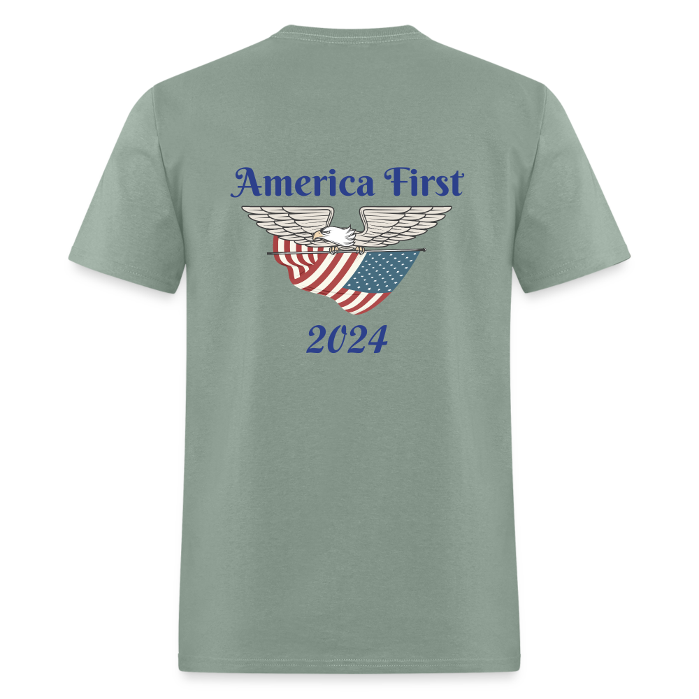 SIE CAPS "AMERICA FIRST 2024" Fruit of the Loom T-Shirt - sage