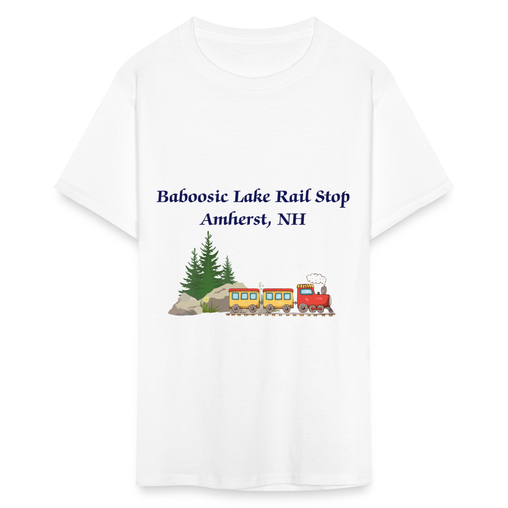 SIE CAPS "BABOOSIC LAKE RAIL STOP" Unisex Classic T-Shirt - white