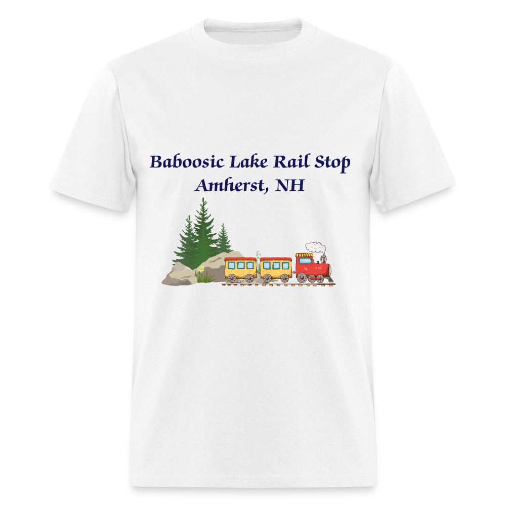 SIE CAPS "BABOOSIC LAKE RAIL STOP" Unisex Classic T-Shirt - white