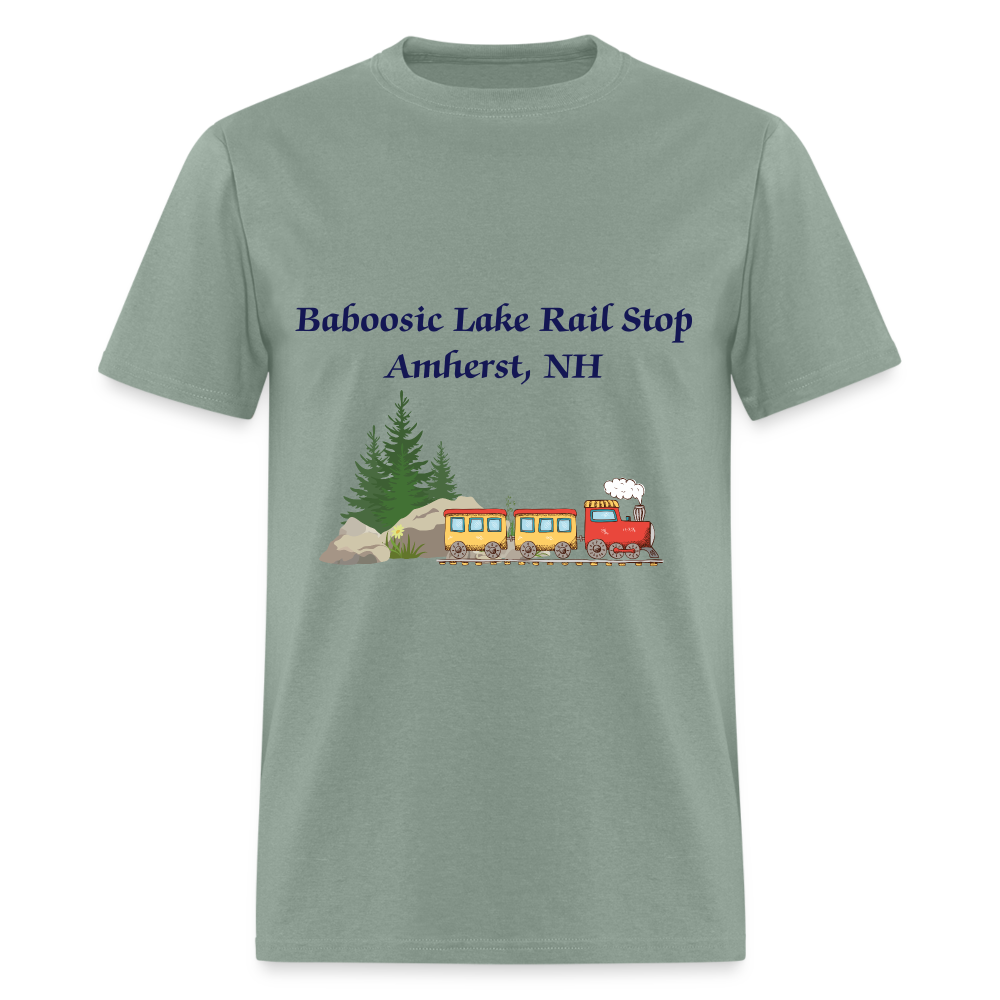 SIE CAPS "BABOOSIC LAKE RAIL STOP" Unisex Classic T-Shirt - sage