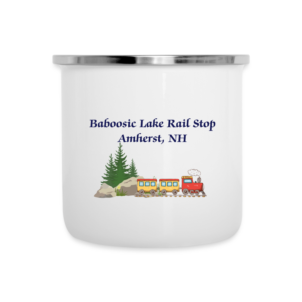 SIE CAPS "BABOOSIC LAKE RAIL STOP" Camper Mug - white