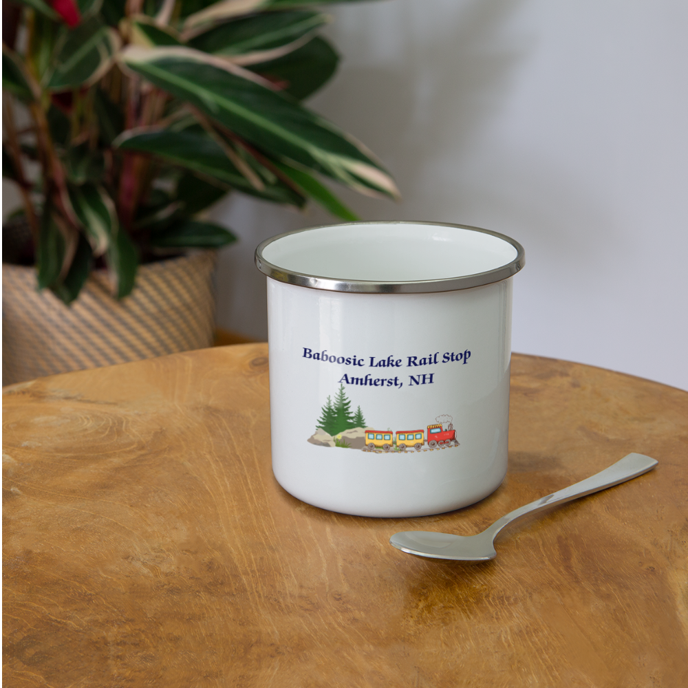 SIE CAPS "BABOOSIC LAKE RAIL STOP" Camper Mug - white