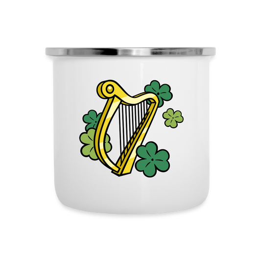 SIE CAPS "IRISH HARP AND SHAMROCKS" Camper Mug - white