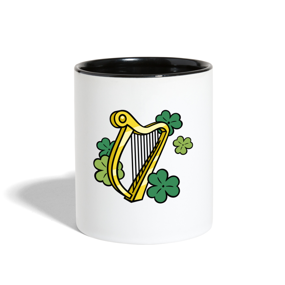 SIE CAPS "IRISH HARP and SHAMROCKS" Contrast Coffee Mug - white/black