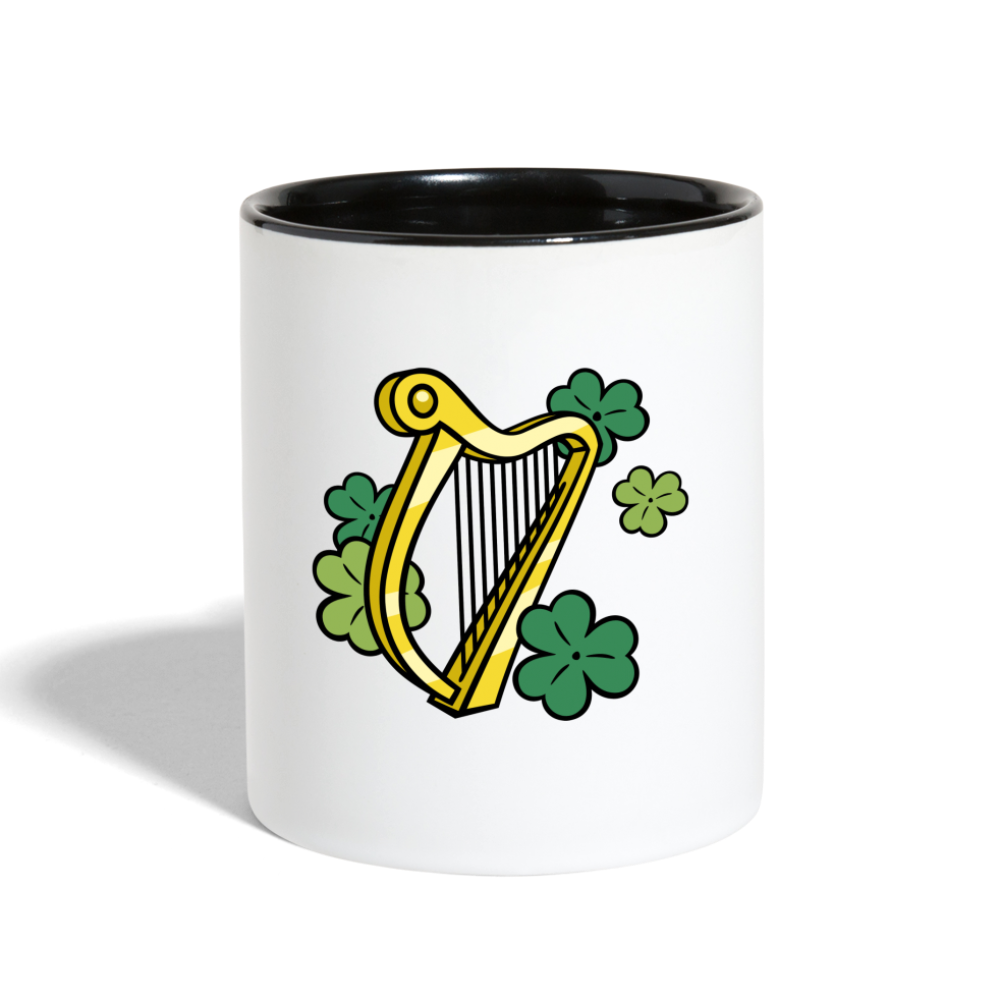 SIE CAPS "IRISH HARP and SHAMROCKS" Contrast Coffee Mug - white/black