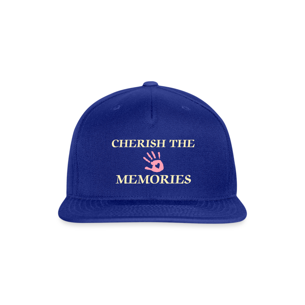 SIE CAPS "CHERISH THE MEMORIES" Original Snapback Baseball Cap - royal blue