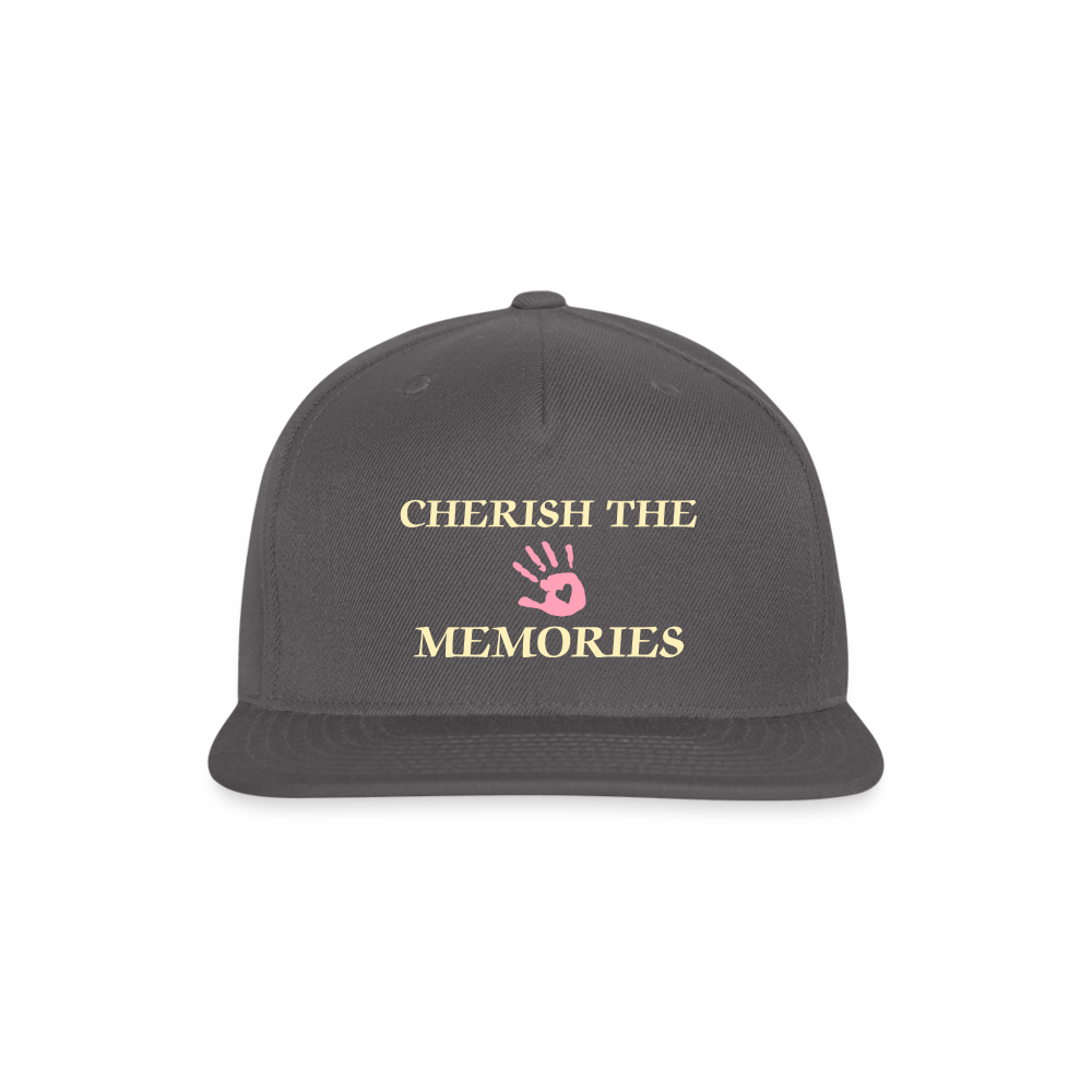 SIE CAPS "CHERISH THE MEMORIES" Original Snapback Baseball Cap - dark grey