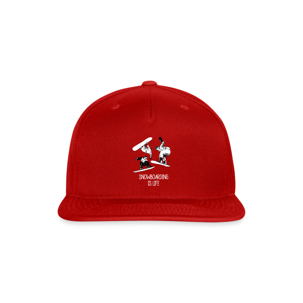 SIE CAPS "SNOWBOARDING IS LIFE" Original Snapback Baseball Cap - red