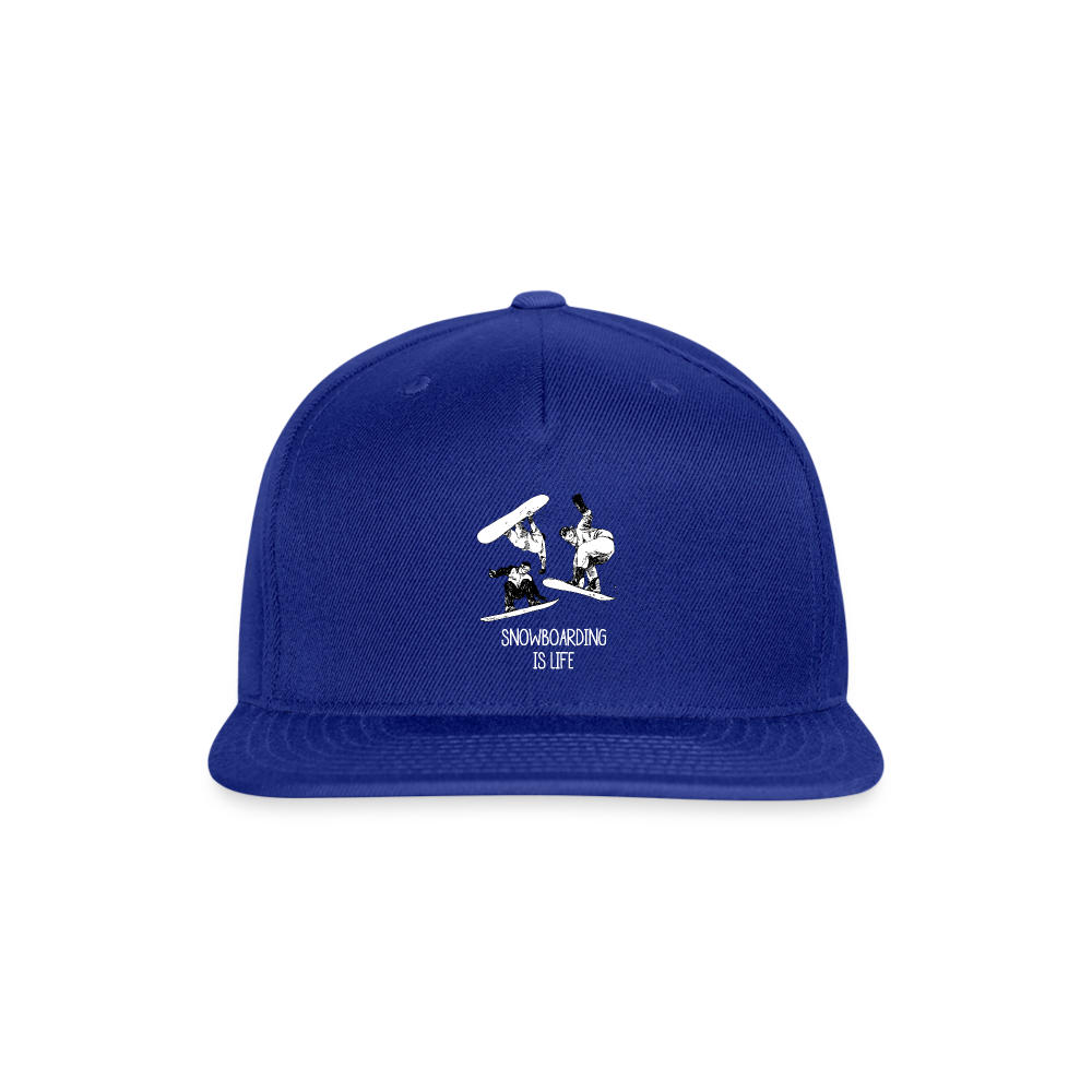 SIE CAPS "SNOWBOARDING IS LIFE" Original Snapback Baseball Cap - royal blue