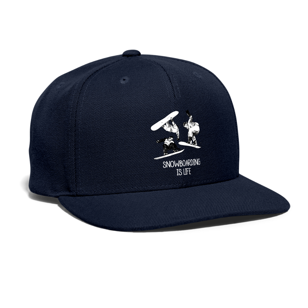 SIE CAPS "SNOWBOARDING IS LIFE" Original Snapback Baseball Cap - navy