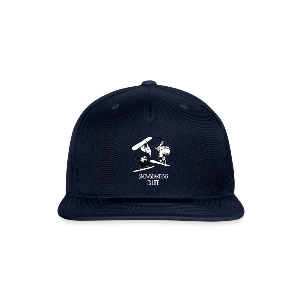 SIE CAPS "SNOWBOARDING IS LIFE" Original Snapback Baseball Cap - navy