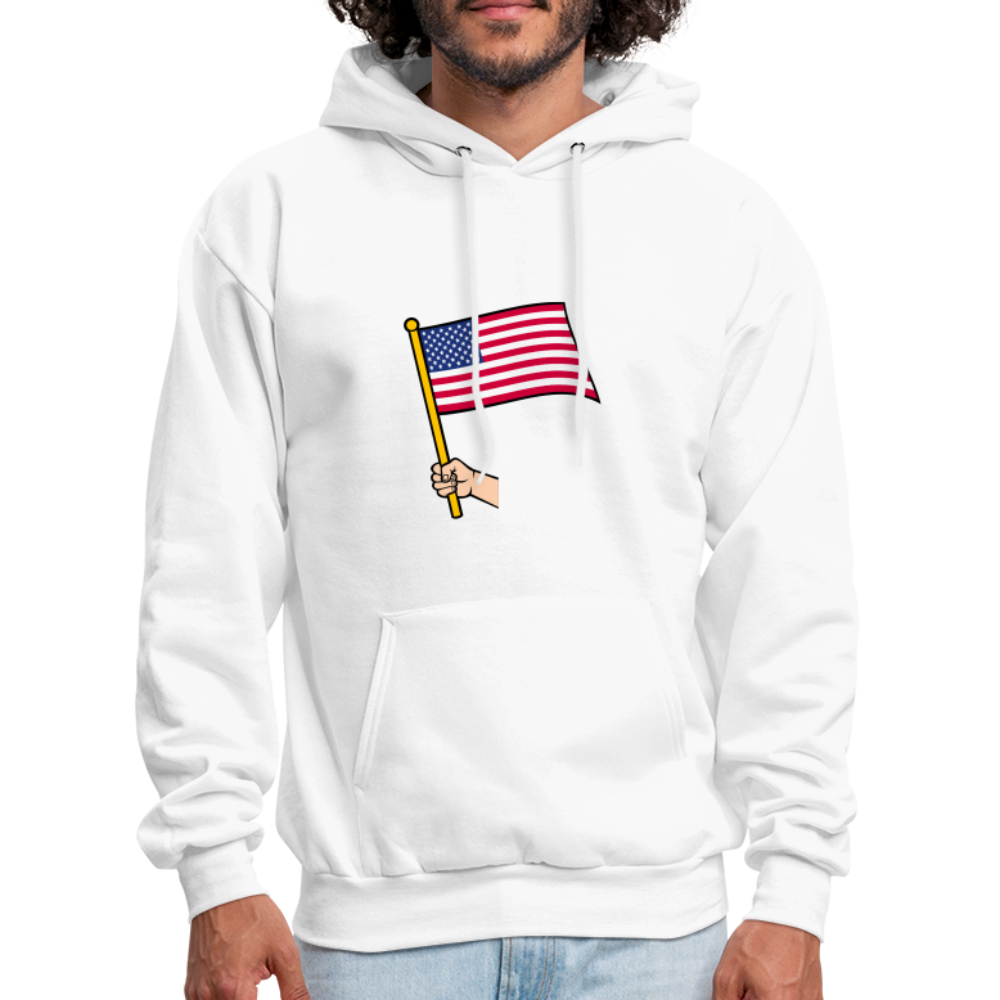 SIE CAPS "HANDHELD AMERICAN FLAG" Hannes Men's Hoodie - white