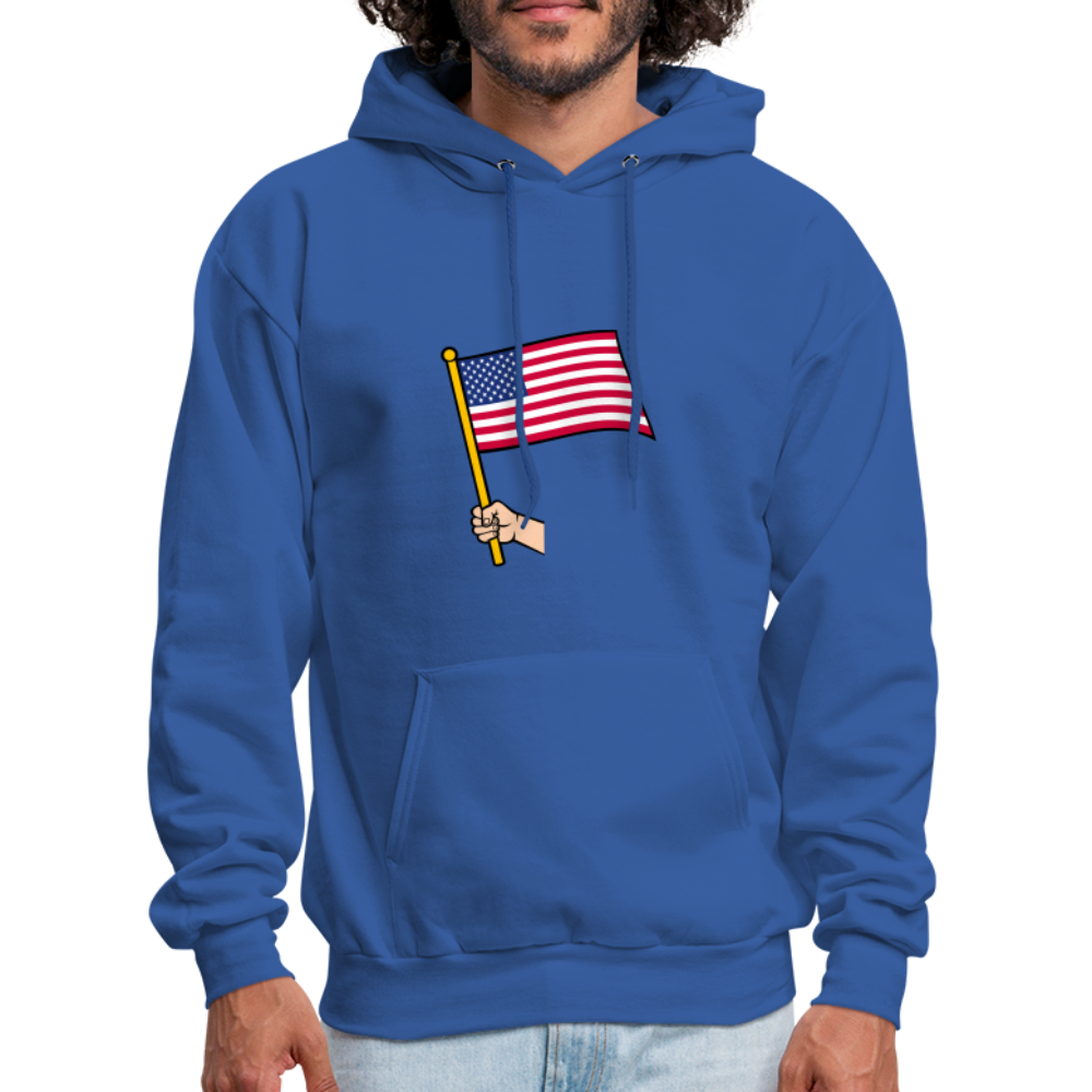 SIE CAPS "HANDHELD AMERICAN FLAG" Hannes Men's Hoodie - royal blue