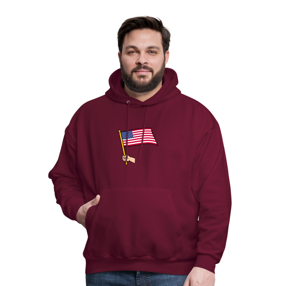 SIE CAPS "HANDHELD AMERICAN FLAG" Hannes Men's Hoodie - burgundy