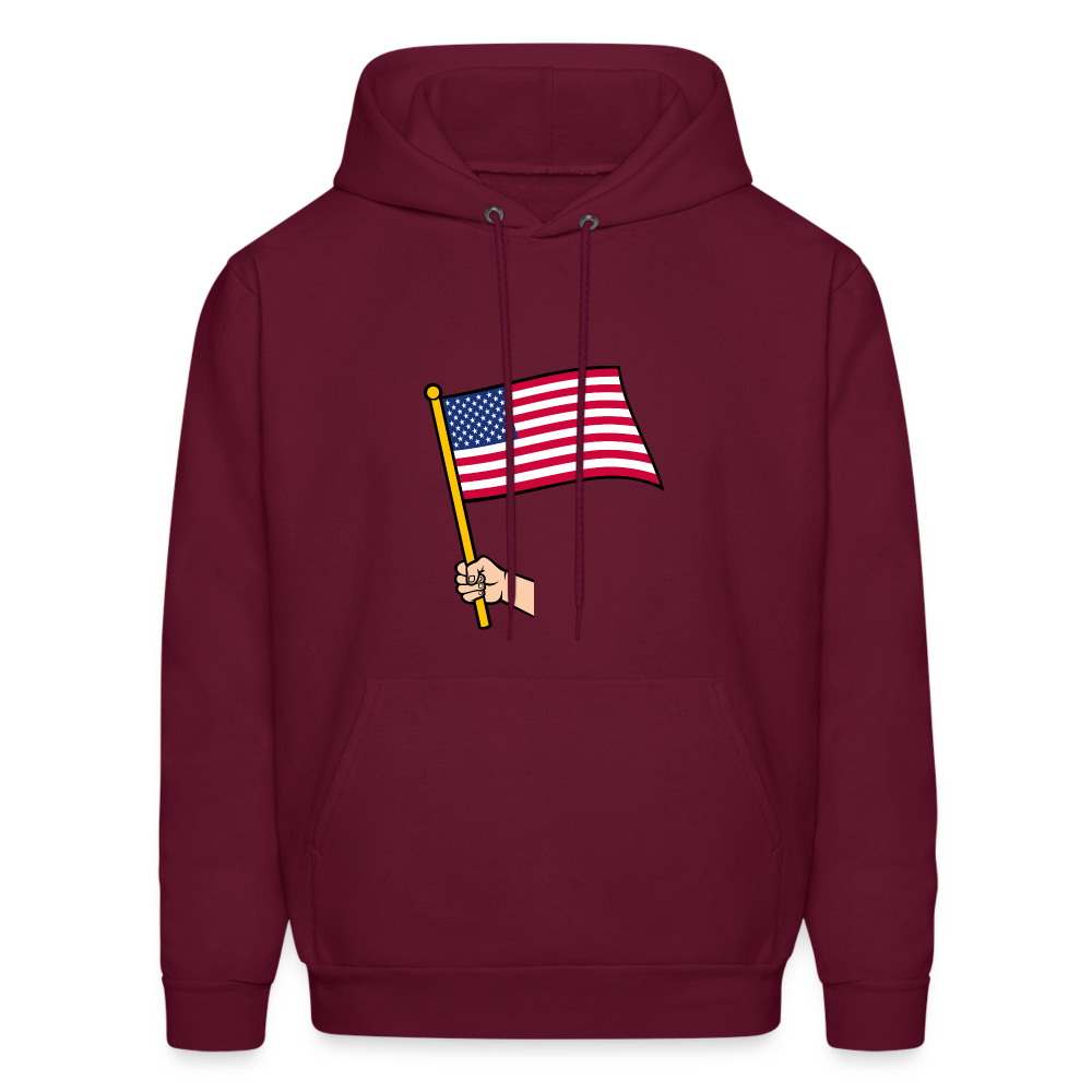 SIE CAPS "HANDHELD AMERICAN FLAG" Hannes Men's Hoodie - burgundy