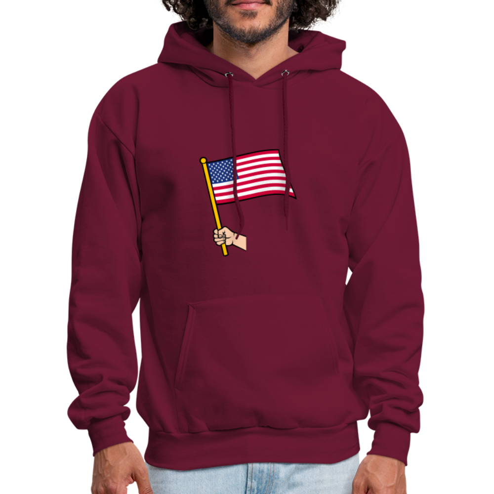 SIE CAPS "HANDHELD AMERICAN FLAG" Hannes Men's Hoodie - burgundy