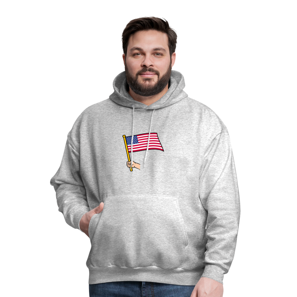 SIE CAPS "HANDHELD AMERICAN FLAG" Hannes Men's Hoodie - heather gray