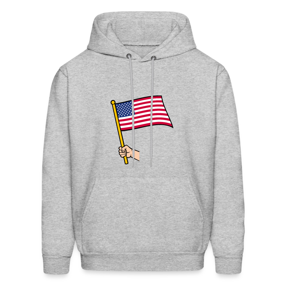 SIE CAPS "HANDHELD AMERICAN FLAG" Hannes Men's Hoodie - heather gray