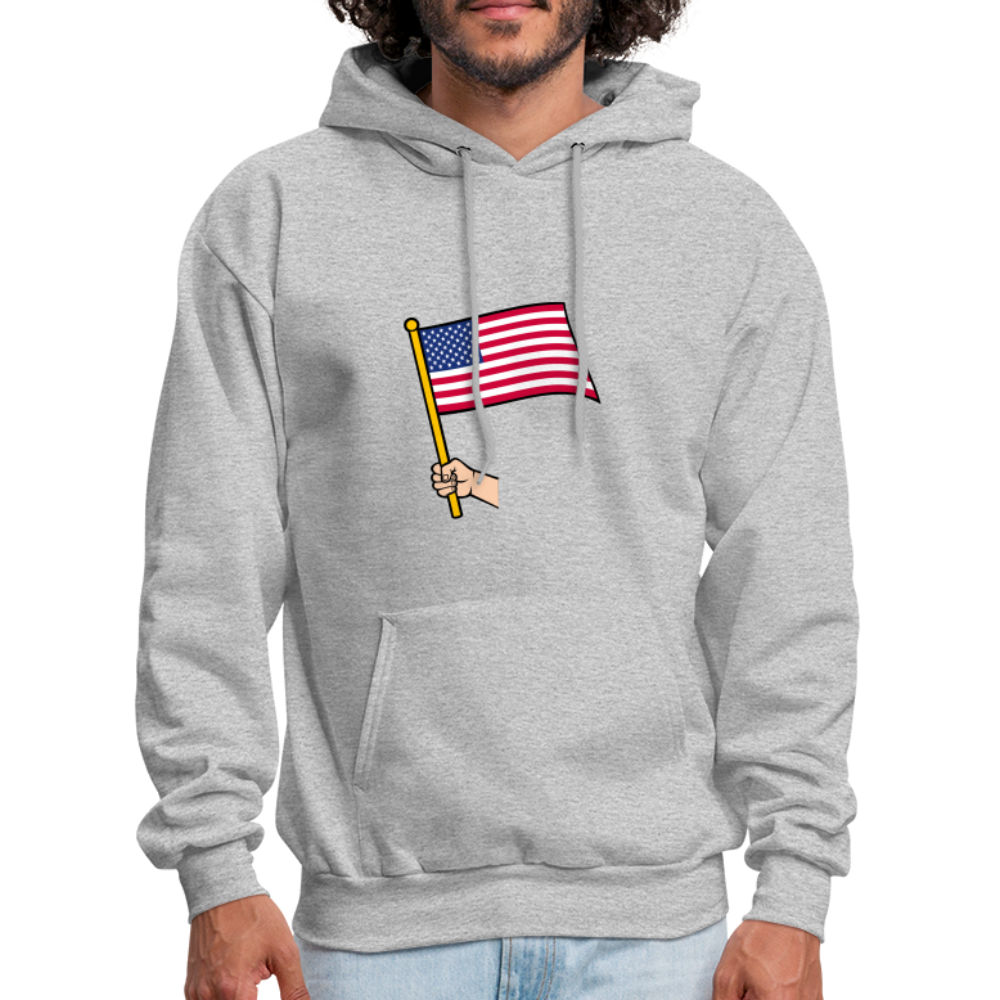 SIE CAPS "HANDHELD AMERICAN FLAG" Hannes Men's Hoodie - heather gray