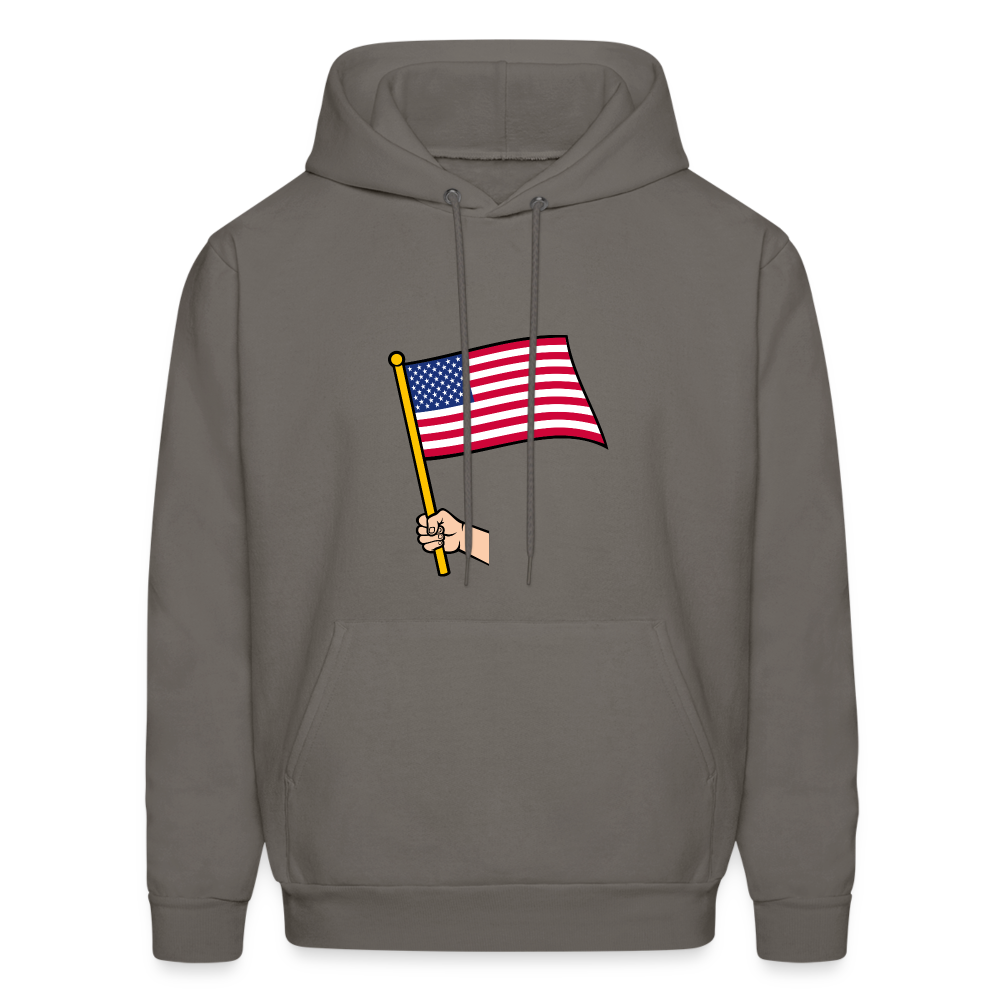 SIE CAPS "HANDHELD AMERICAN FLAG" Hannes Men's Hoodie - asphalt gray