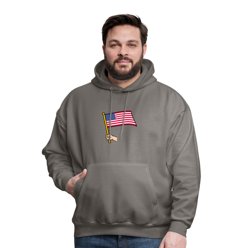 SIE CAPS "HANDHELD AMERICAN FLAG" Hannes Men's Hoodie - asphalt gray