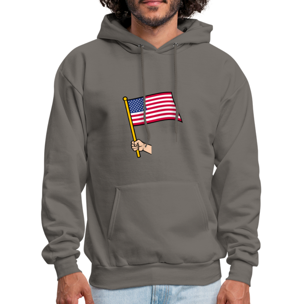 SIE CAPS "HANDHELD AMERICAN FLAG" Hannes Men's Hoodie - asphalt gray