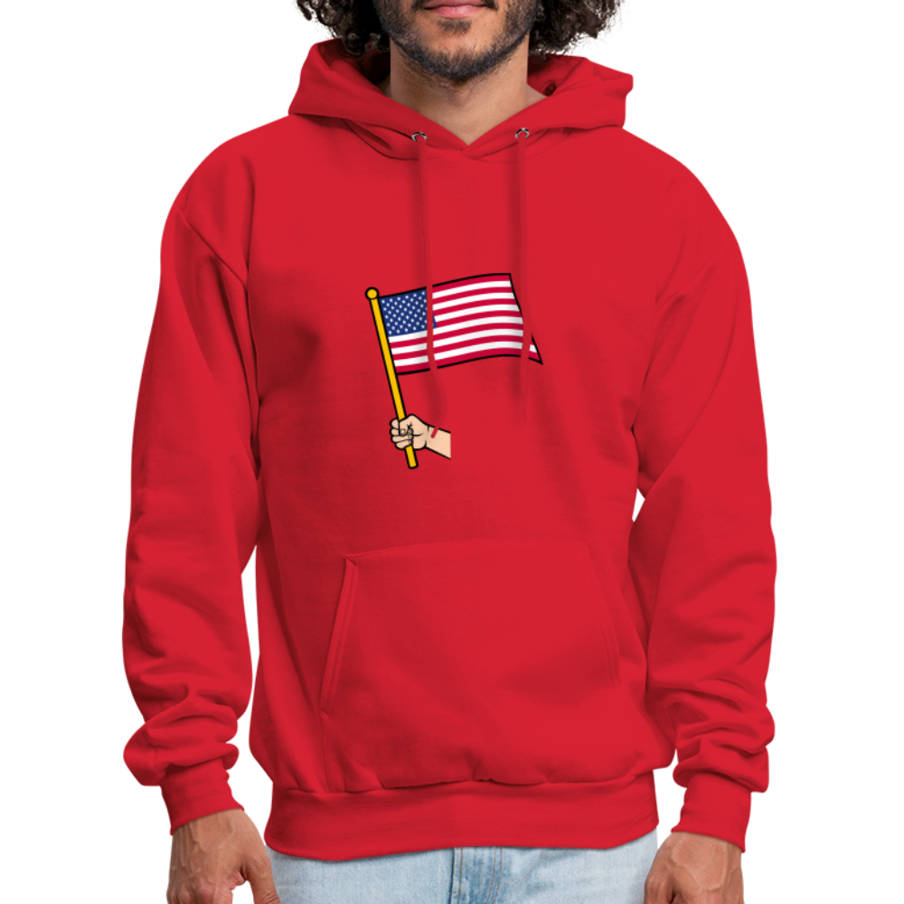 SIE CAPS "HANDHELD AMERICAN FLAG" Hannes Men's Hoodie - red