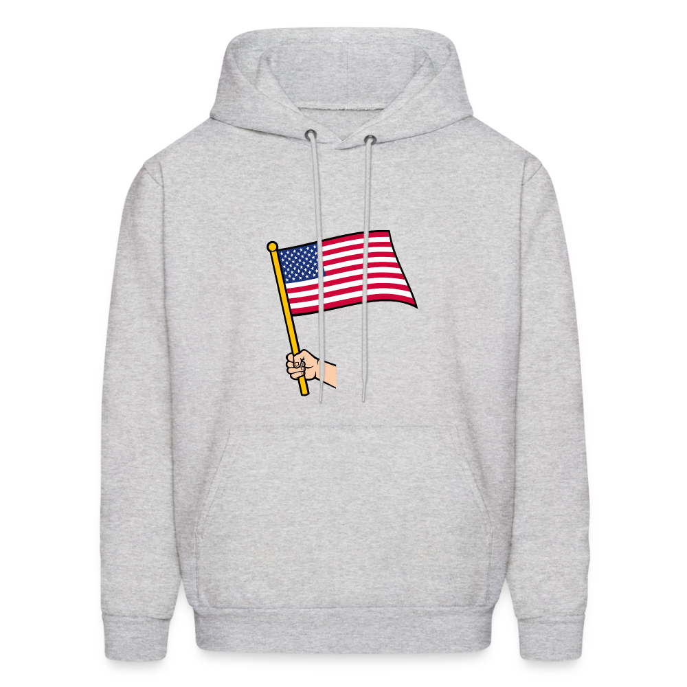 SIE CAPS "HANDHELD AMERICAN FLAG" Hannes Men's Hoodie - ash 