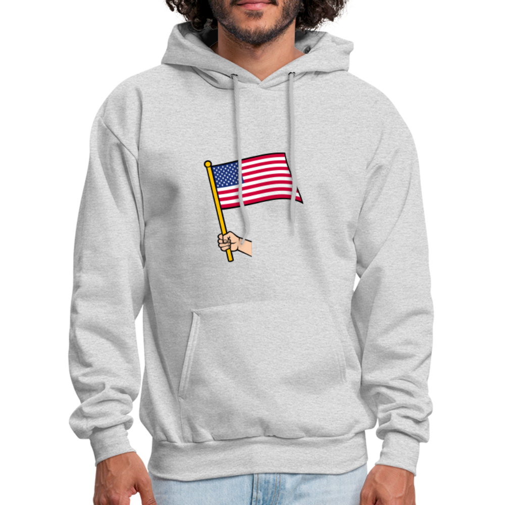 SIE CAPS "HANDHELD AMERICAN FLAG" Hannes Men's Hoodie - ash 