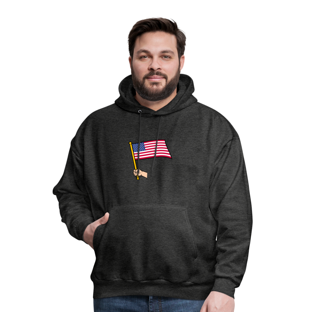 SIE CAPS "HANDHELD AMERICAN FLAG" Hannes Men's Hoodie - charcoal grey