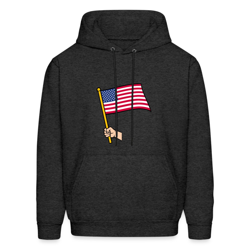 SIE CAPS "HANDHELD AMERICAN FLAG" Hannes Men's Hoodie - charcoal grey