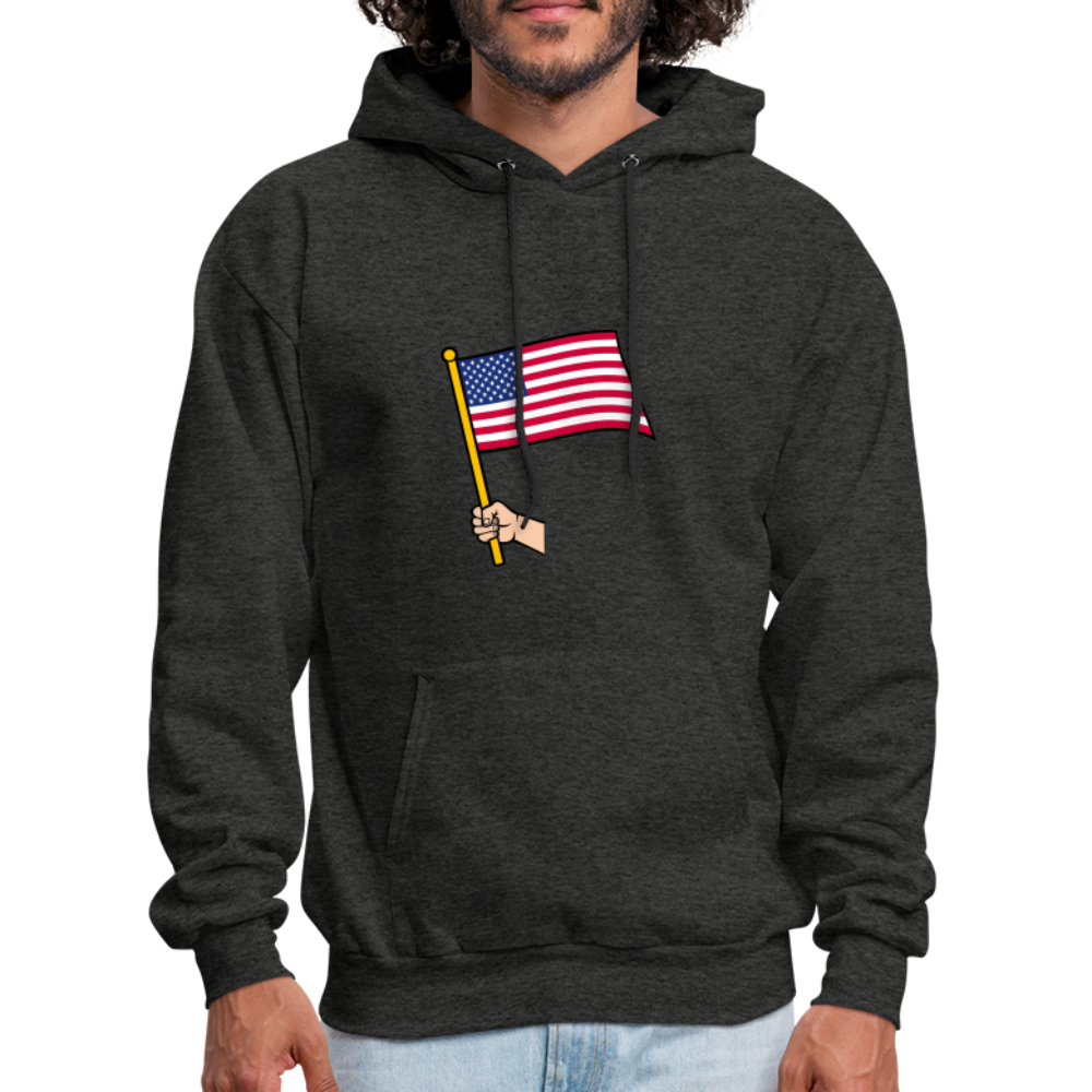 SIE CAPS "HANDHELD AMERICAN FLAG" Hannes Men's Hoodie - charcoal grey