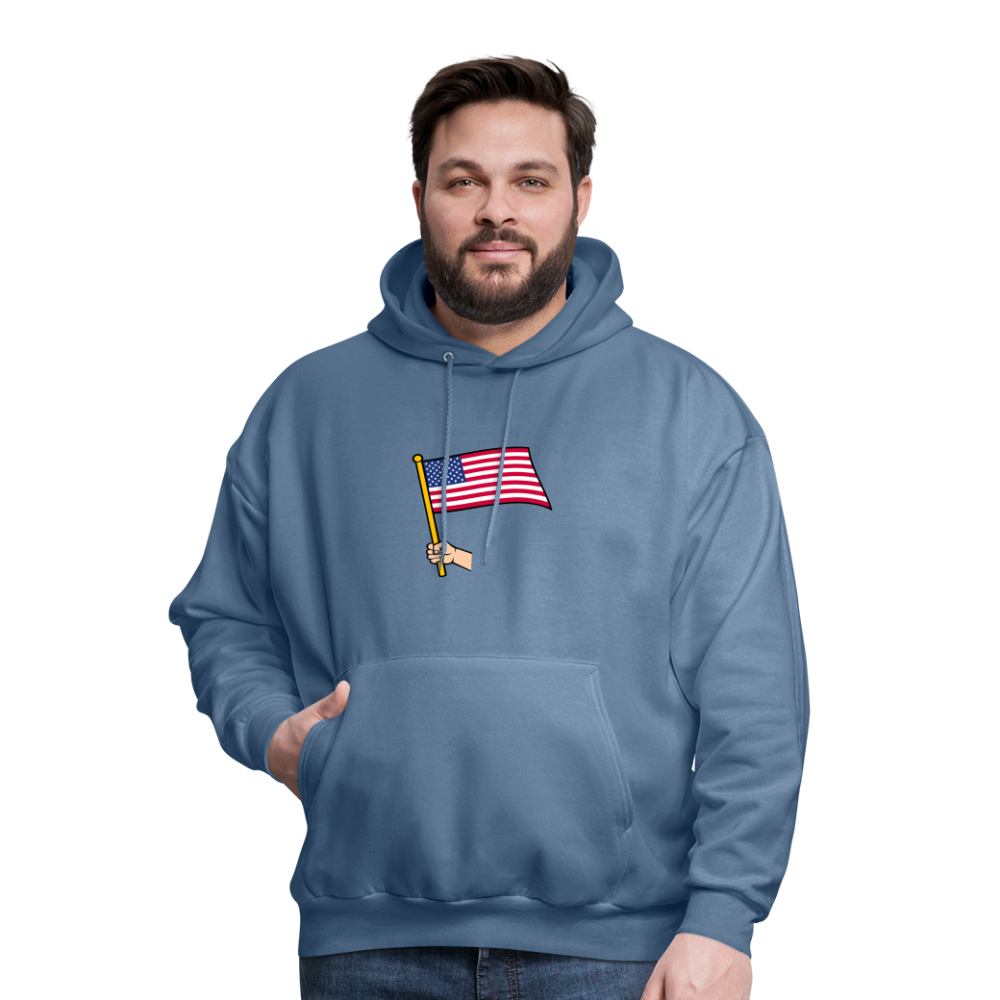 SIE CAPS "HANDHELD AMERICAN FLAG" Hannes Men's Hoodie - denim blue