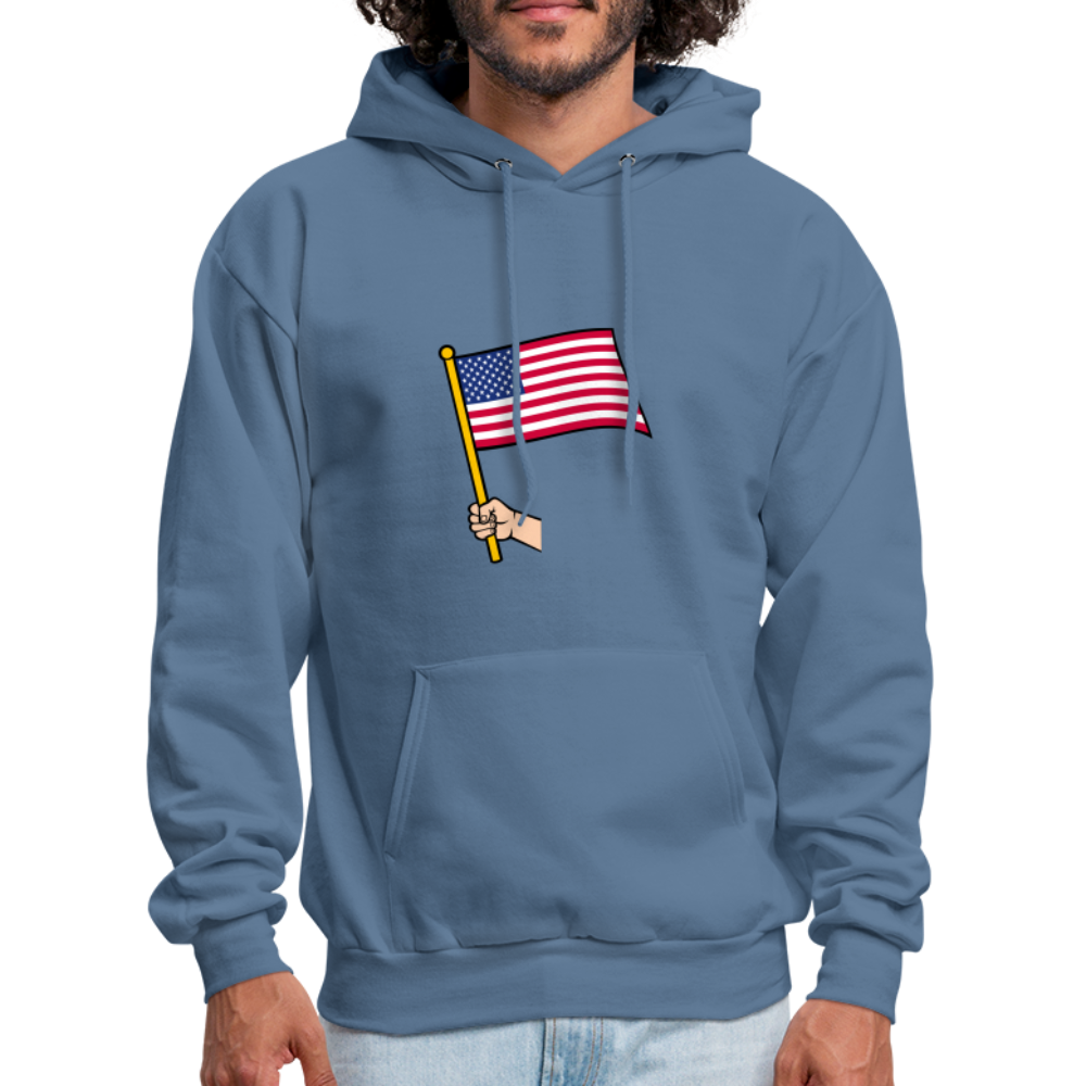 SIE CAPS "HANDHELD AMERICAN FLAG" Hannes Men's Hoodie - denim blue