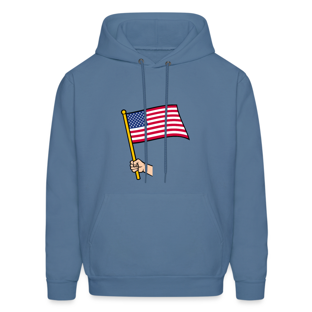 SIE CAPS "HANDHELD AMERICAN FLAG" Hannes Men's Hoodie - denim blue