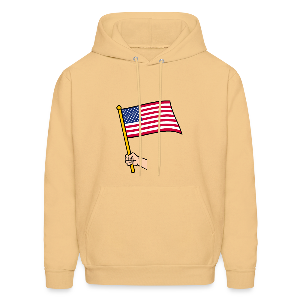 SIE CAPS "HANDHELD AMERICAN FLAG" Hannes Men's Hoodie - light yellow