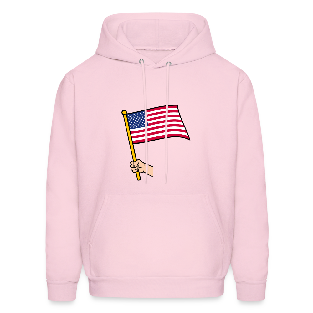 SIE CAPS "HANDHELD AMERICAN FLAG" Hannes Men's Hoodie - pale pink