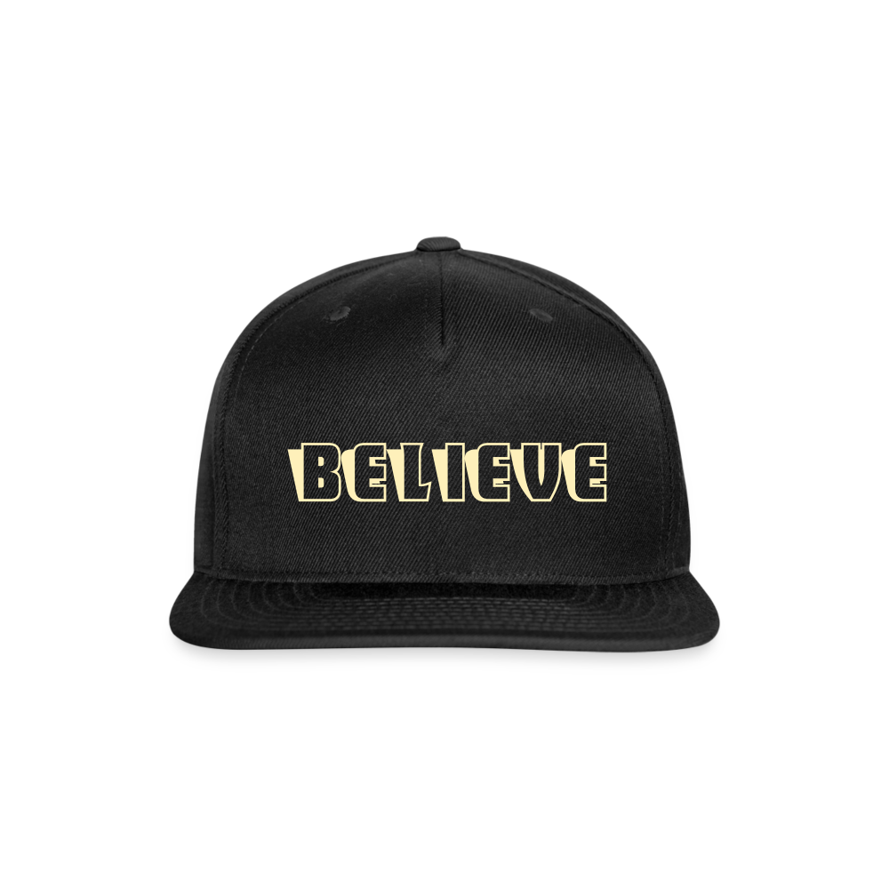 SIE CAPS "BELIEVE" Original Snapback Baseball Cap - black