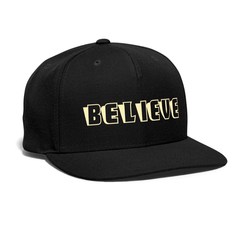 SIE CAPS "BELIEVE" Original Snapback Baseball Cap - black