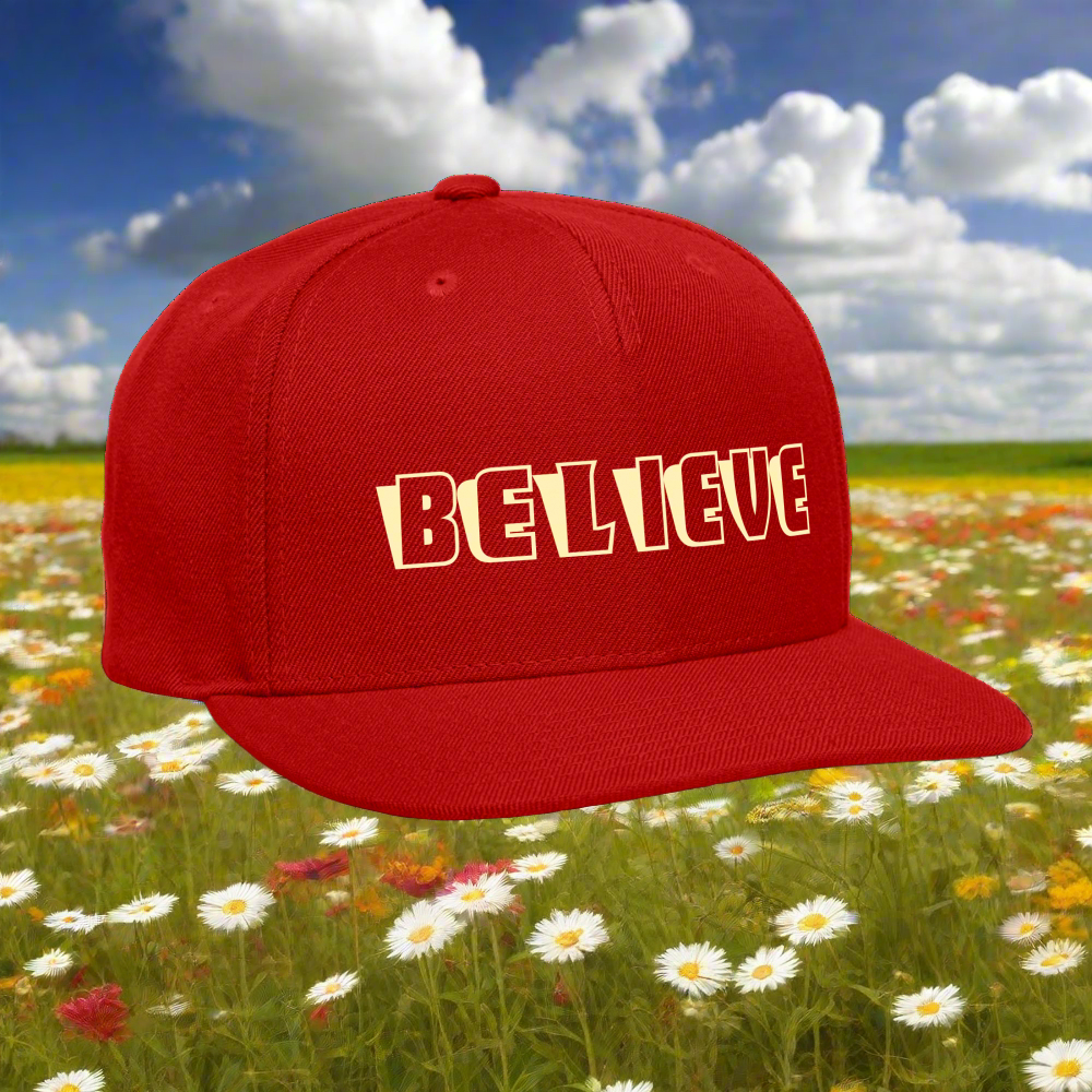 SIE CAPS "BELIEVE" Original Snapback Baseball Cap - red