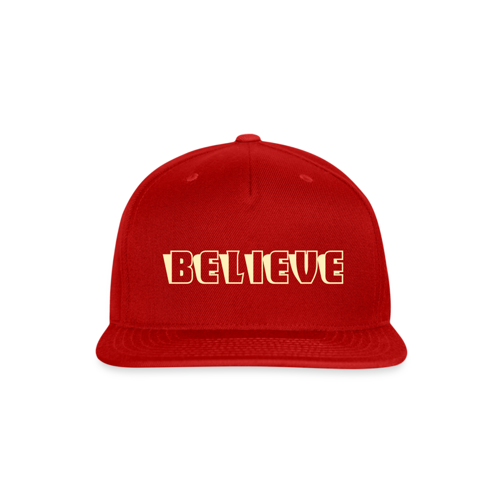 SIE CAPS "BELIEVE" Original Snapback Baseball Cap - red