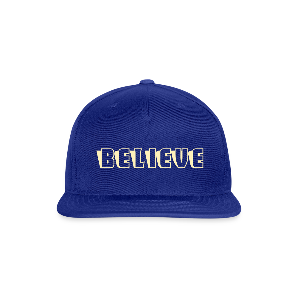 SIE CAPS "BELIEVE" Original Snapback Baseball Cap - royal blue