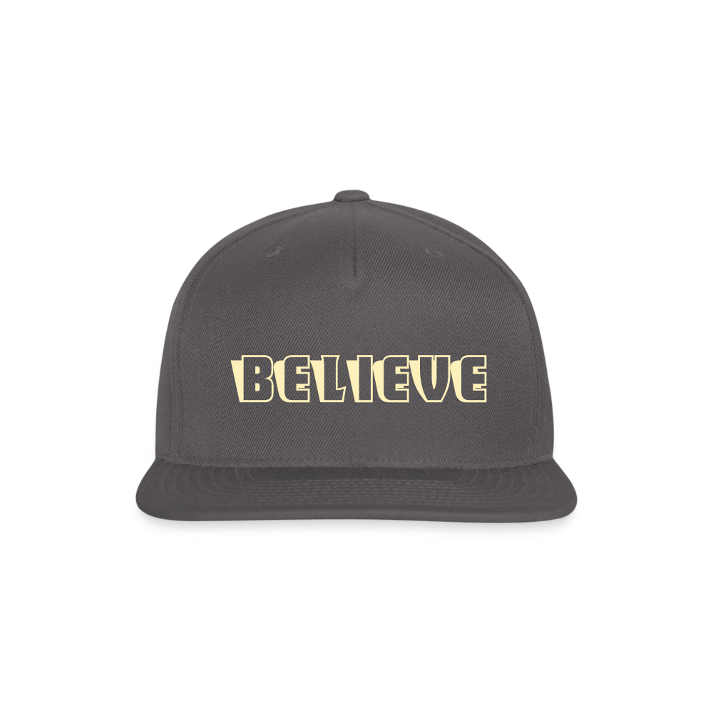 SIE CAPS "BELIEVE" Original Snapback Baseball Cap - dark grey