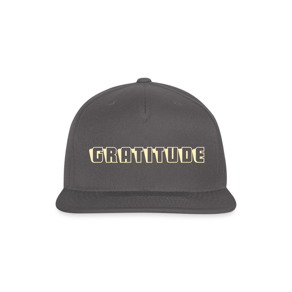 SIE CAPS "GRATITUDE" Original Snapback Baseball Cap - dark grey