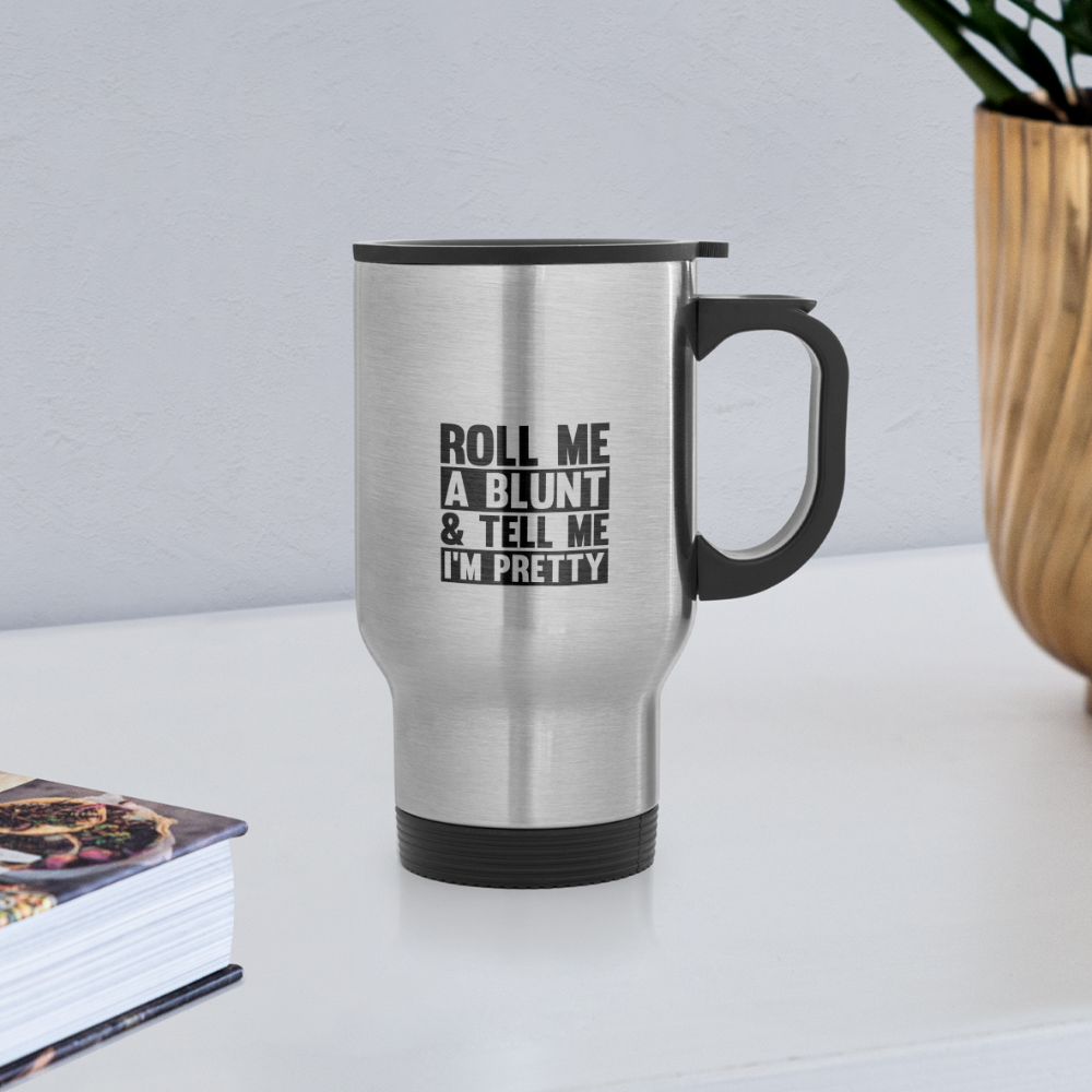 SIE CAPS "ROLL ME A BLUNT" Travel Mug - silver