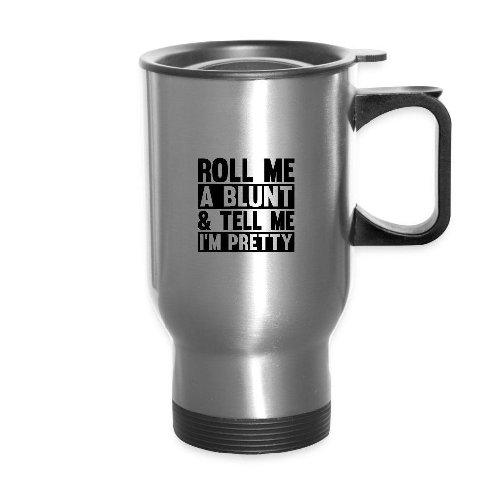 SIE CAPS "ROLL ME A BLUNT" Travel Mug - silver