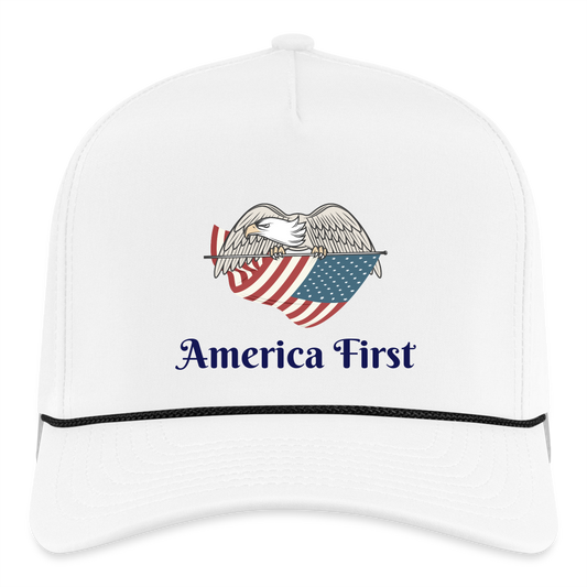 SIE CAPS"AMERICA FIRST EAGLE W/ FLAG" Original Imperial Rope Cap - white/black