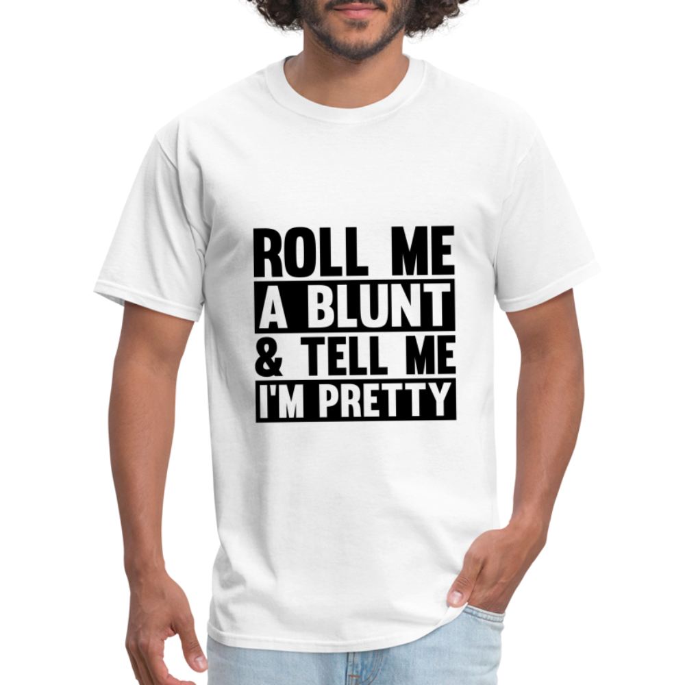 SIE CAPS "ROLL ME A BLUNT" Unisex Classic T-Shirt - white