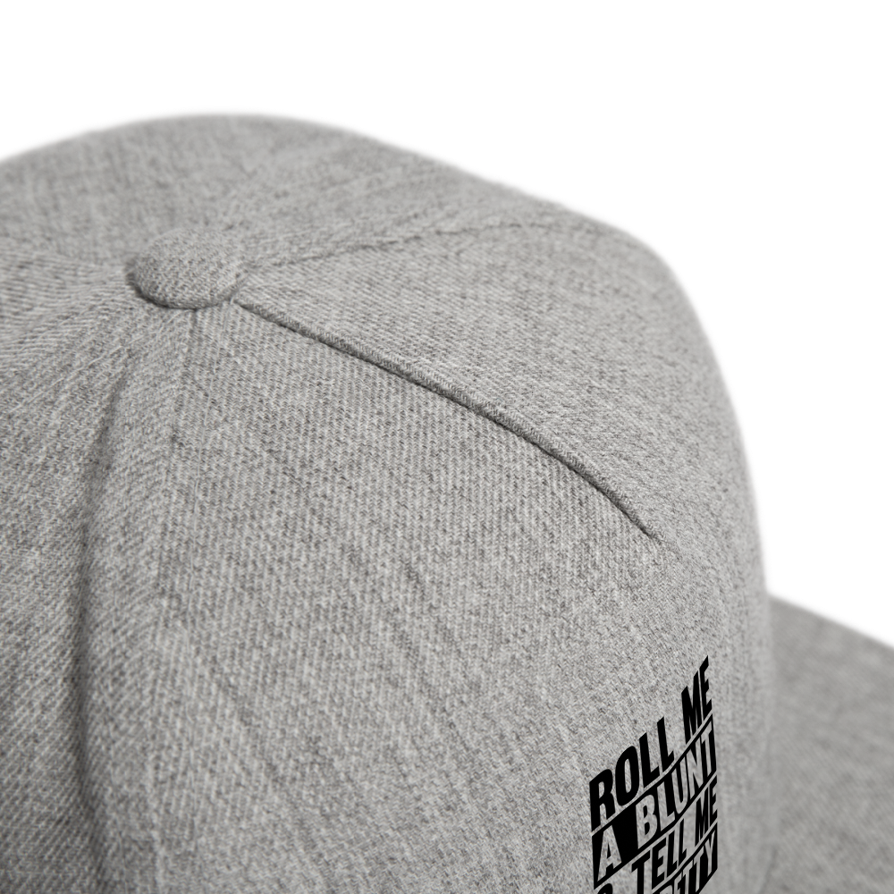 SIE CAPS "ROLL ME A BLUNT" Original Snapback Baseball Cap - heather gray